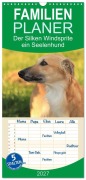 Cover-Bild zum Titel 'Familienplaner 2027 - Der Silken Windsprite - ein Seelenhund mit 5 Spalten (Wandkalender, 21 x 45 cm) CALVENDO' von 'Sabine Alexandra Wais'