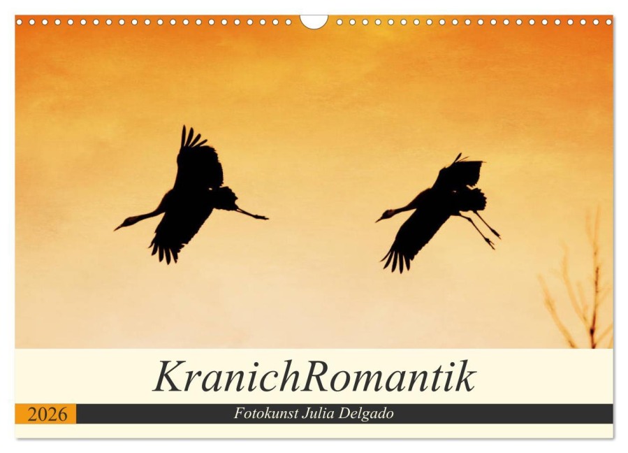KranichRomantik (Wandkalender 2026 DIN A3 quer), CALVENDO Monatskalender - Julia Delgado