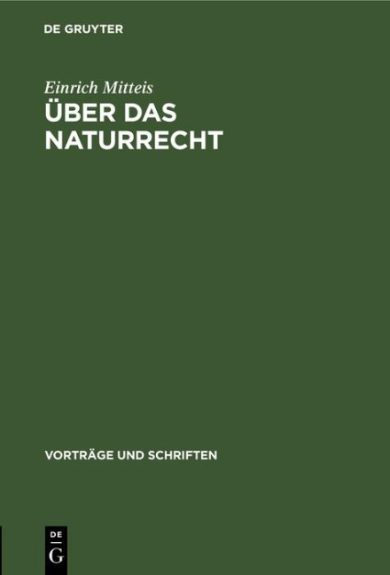 Über das Naturrecht - Einrich Mitteis