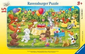 Cover-Bild zum Titel 'Kinderpuzzle 15 Teile - Tierische Geburtstagsfeier' von ''