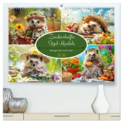 Cover-Bild zum Titel 'Zauberhafte Igel-Models. Blumiger Stil in der Natur (hochwertiger Premium Wandkalender 2026 DIN A2 quer), Kunstdruck in Hochglanz' von 'Rose Hurley'
