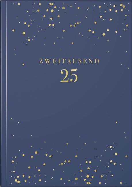 rido/idé 7021503725 Buchkalender Young Line (2025) "Starry Night"| 2 Seiten = 1 Woche| A5| 160 Seiten| Kunstleder-Einband| dunkelblau - 