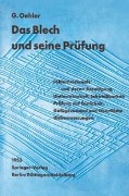 Cover-Bild zum Titel 'Das Blech und seine Prüfung' von 'G. Oehler'