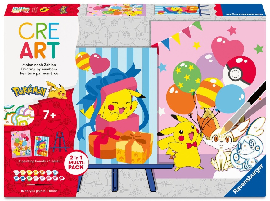 CreArt, Malen nach Zahlen Kinder - Multipack: Pokémon - 