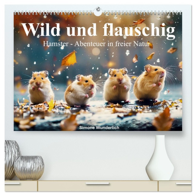 Wild und flauschig - Hamster - Abenteuer in freier Natur (hochwertiger Premium Wandkalender 2026 DIN A2 quer), Kunstdruck in Hochglanz - Simone Wunderlich
