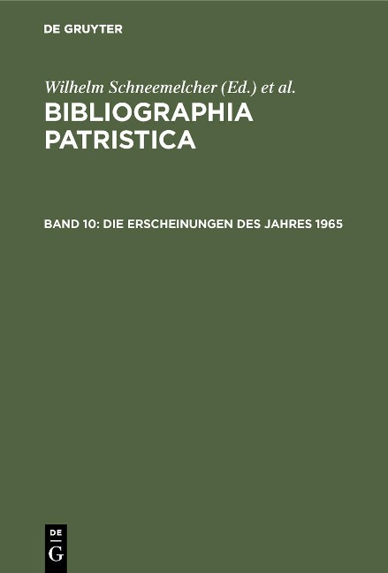 Die Erscheinungen des Jahres 1965 - 