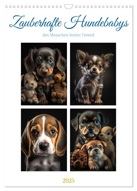 Zauberhafte Hundebabys (Wandkalender 2025 DIN A3 hoch), CALVENDO Monatskalender - Steffen Gierok-Latniak