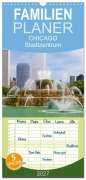 Cover-Bild zum Titel 'Familienplaner 2027 - CHICAGO Stadtzentrum mit 5 Spalten (Wandkalender, 21 x 45 cm) CALVENDO' von 'Melanie Viola'