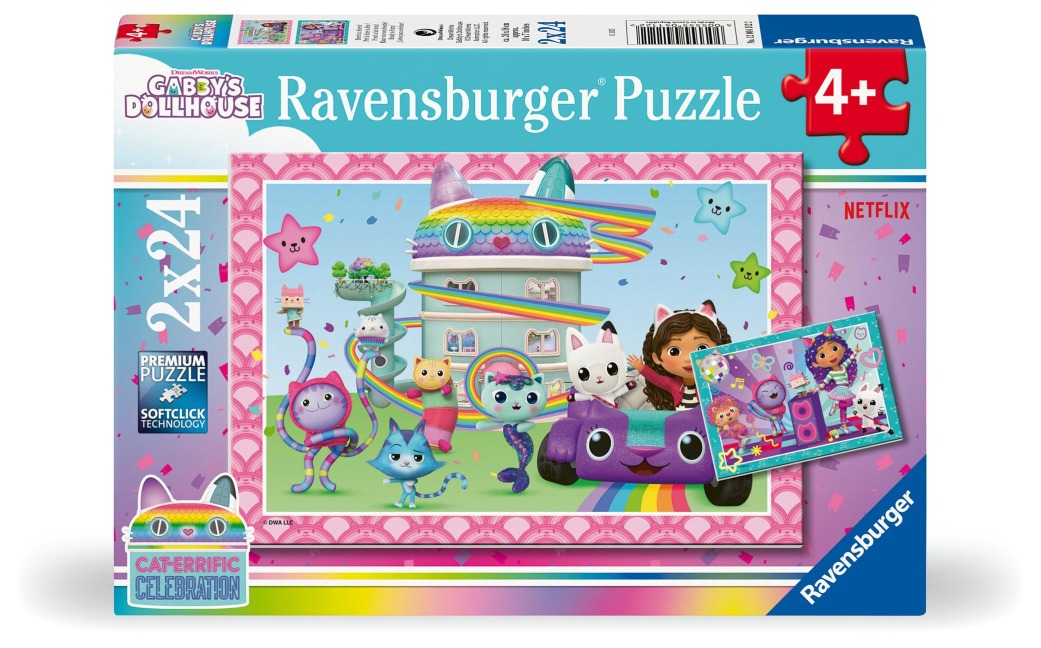 Kinderpuzzle 2x24 Teile - Gabby's Dollhouse - Bereit zu feiern! - 