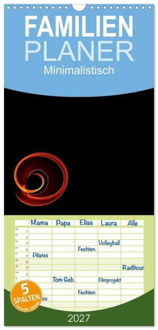 Familienplaner 2027 - Minimalistisch mit 5 Spalten (Wandkalender, 21 x 45 cm) CALVENDO - Heike Hultsch