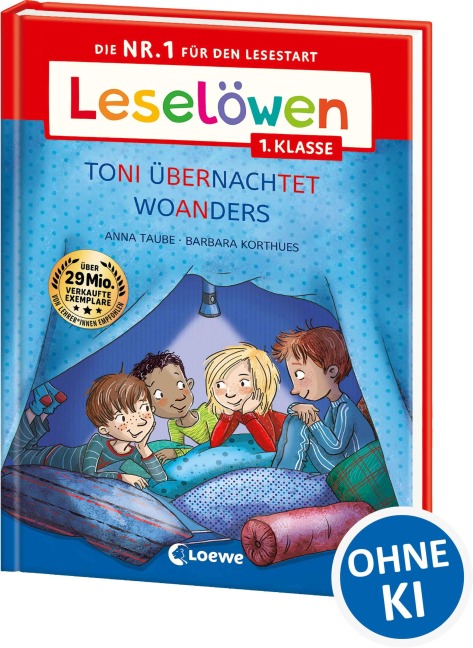 Leselöwen 1. Klasse - Toni übernachtet woanders (Großbuchstabenausgabe) - Anna Taube