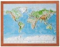Relief Welt 1:107 MIO mit Holzrahmen - André Markgraf, Mario Engelhardt