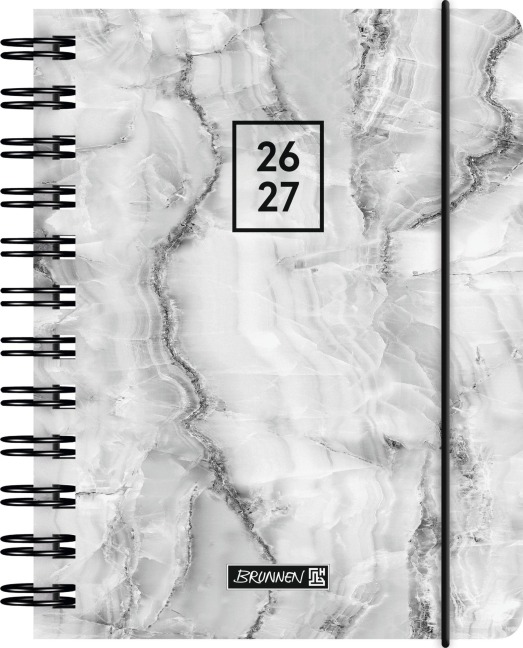 Schülerkalender 2026/2027 "Grey Marble" | A6, Kunststoff - 