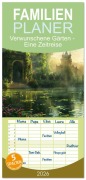 Familienplaner 2026 - Verwunschene Gärten - Eine Zeitreise mit 5 Spalten (Wandkalender, 21 x 45 cm) CALVENDO - Simone Wunderlich