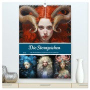 Cover-Bild zum Titel 'Sternzeichen. Mit himmlischen Frauen durch den Tierkreis (hochwertiger Premium Wandkalender 2026 DIN A2 hoch), Kunstdruck in Hochglanz' von 'Rose Hurley'