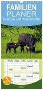 Cover-Bild zum Titel 'Familienplaner 2027 - Erlensee und Wasserbüffel mit 5 Spalten (Wandkalender, 21 x 45 cm) CALVENDO' von 'Petrus Bodenstaff'