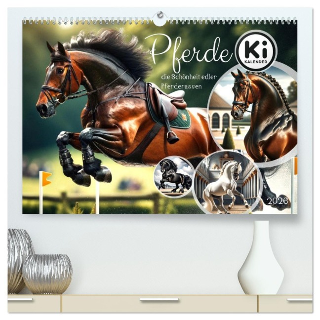 Pferde - die Schönheit edler Pferderassen (hochwertiger Premium Wandkalender 2026 DIN A2 quer), Kunstdruck in Hochglanz - Marco Warstat