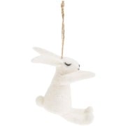 Aufhänger Filz-Hase, Weiß, 9,5 x 4,3 x 9cm - 