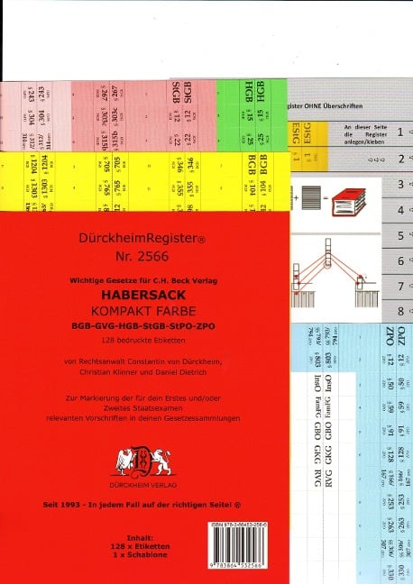 DürckheimRegister® Griffregister Nr. 2566 - Habersack Kompakt Farbe - 