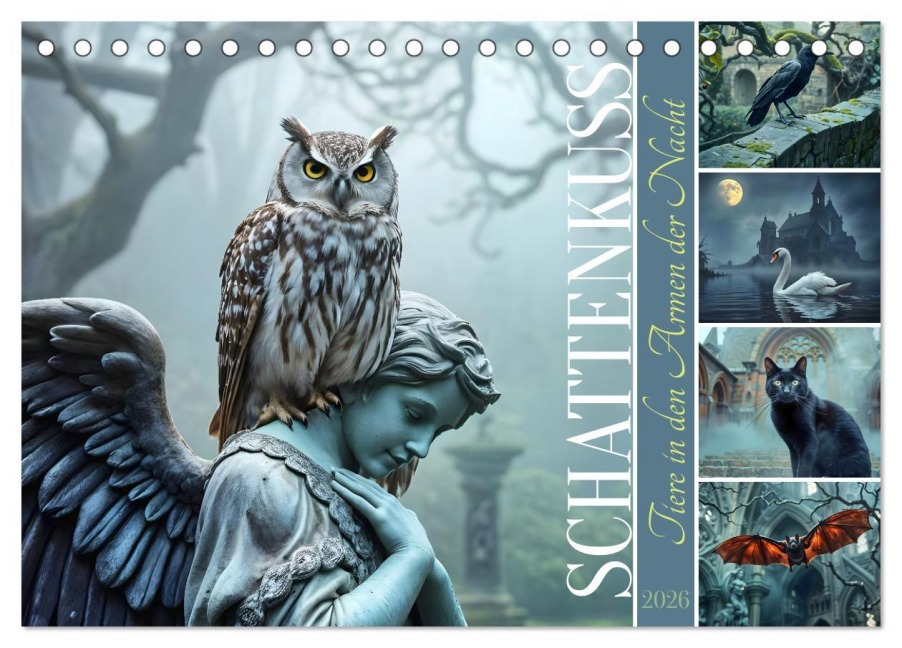 Schattenkuss - Tiere in den Armen der Nacht (Tischkalender 2026 DIN A5 quer), CALVENDO Monatskalender - Fred Schimak