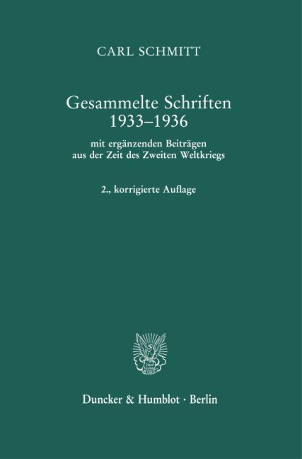 Gesammelte Schriften 1933-1936 - Carl Schmitt
