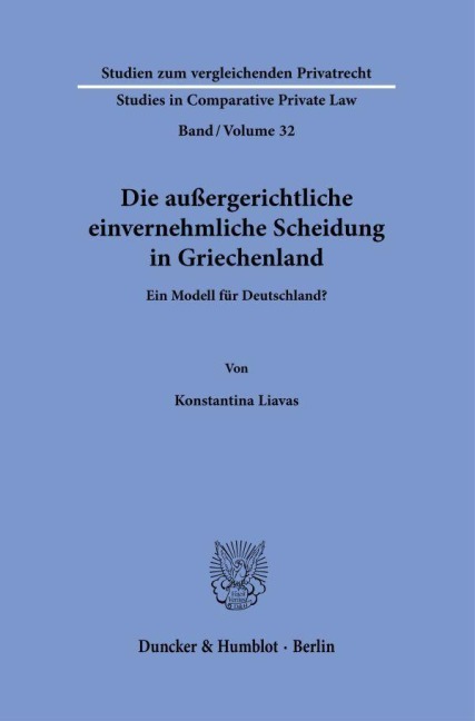 Die außergerichtliche einvernehmliche Scheidung in Griechenland - Konstantina Liavas
