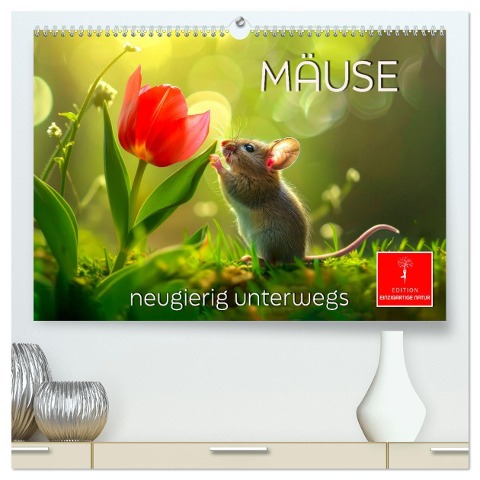 Mäuse - neugierig unterwegs (hochwertiger Premium Wandkalender 2025 DIN A2 quer), Kunstdruck in Hochglanz - Peter Roder