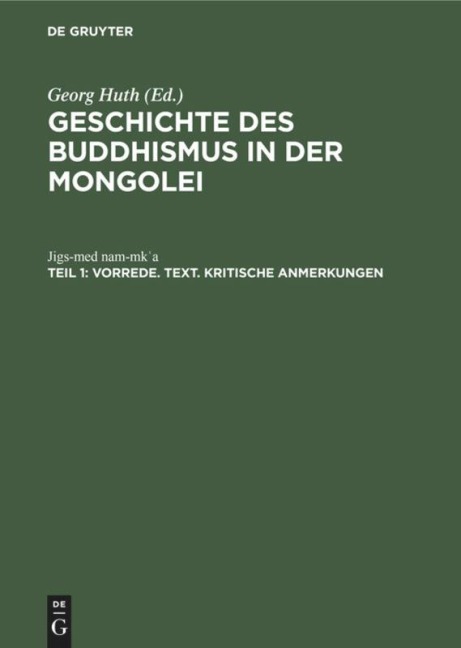 Vorrede. Text. Kritische Anmerkungen - Jigs-Med Nam-Mk¿a
