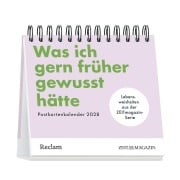 Cover-Bild zum Titel 'Was ich gern früher gewusst hätte. Postkartenkalender 2028' von ''