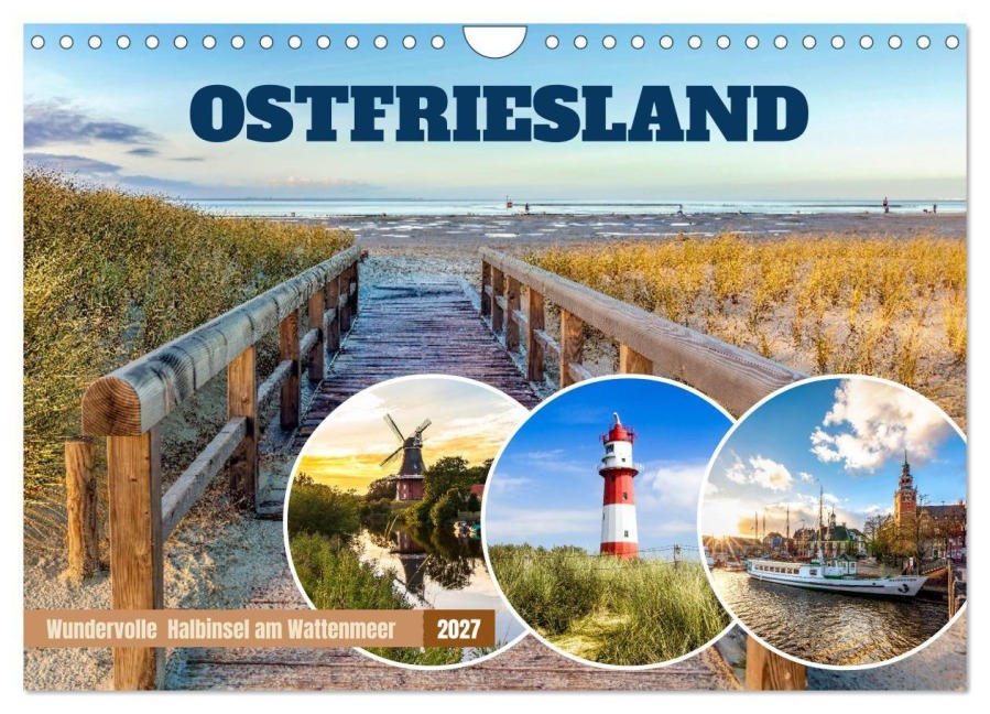 OSTFRIESLAND Wundervolle Halbinsel am Wattenmeer (Wandkalender 2027 DIN A4 quer), CALVENDO Monatskalender - Andrea Dreegmeyer