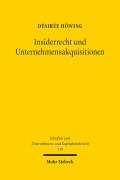 Cover-Bild zum Titel 'Insiderrecht und Unternehmensakquisitionen' von 'Désirée Höwing'
