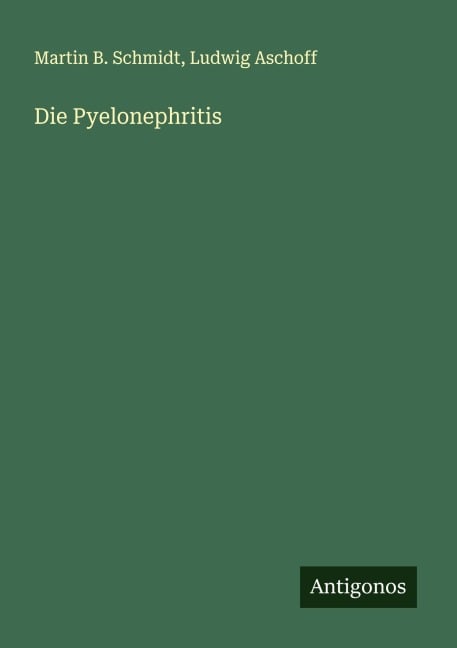 Die Pyelonephritis - Martin B. Schmidt, Ludwig Aschoff