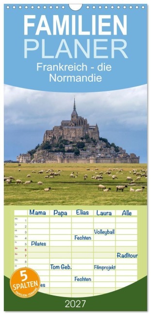 Familienplaner 2027 - Frankreich - die Normandie mit 5 Spalten (Wandkalender, 21 x 45 cm) CALVENDO - Peter Schickert