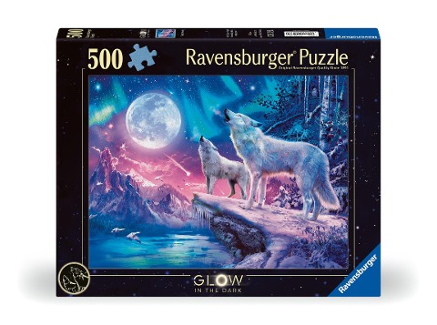 Erwachsenenpuzzle 500 Teile - Wolf im Nordlicht - 