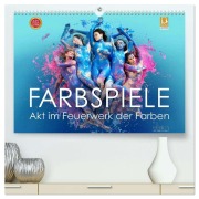 FARBSPIELE - Akt im Feuerwerk der Farben (hochwertiger Premium Wandkalender 2026 DIN A2 quer), Kunstdruck in Hochglanz - Ulrich Allgaier (Ullision)