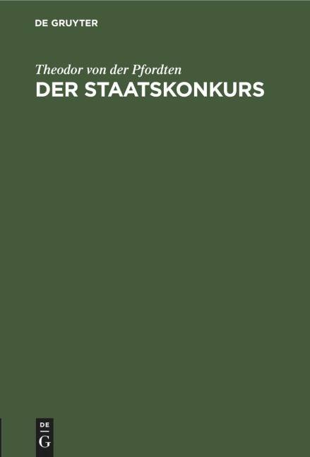 Der Staatskonkurs - Theodor von der Pfordten