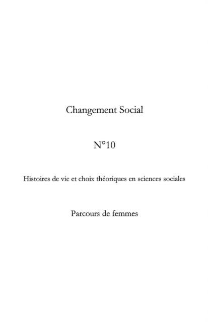 Changement social no. 10 - Collectif