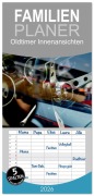 Cover-Bild zum Titel 'Familienplaner 2026 - Oldtimer Innenansichten mit 5 Spalten (Wandkalender, 21 x 45 cm) CALVENDO' von 'Heiko Kapeller'