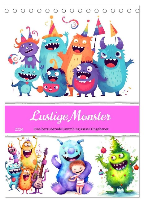 Lustige Monster - Eine bezaubernde Sammlung süsser Ungeheuer (Tischkalender 2024 DIN A5 hoch), CALVENDO Monatskalender - Anja Frost
