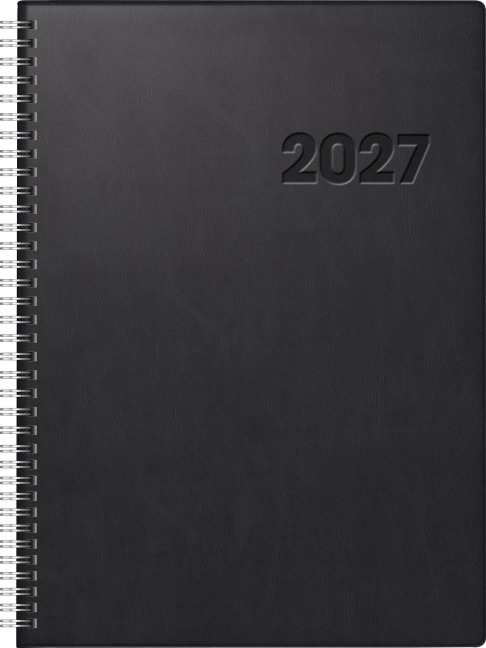 rido/idé 7027501907 Buchkalender Mod. Conform 2027 A4, Kunststoff, schwarz - 