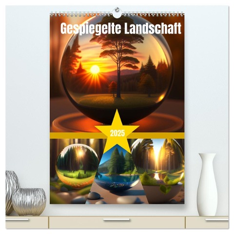 Gespiegelte Landschaft (hochwertiger Premium Wandkalender 2025 DIN A2 hoch), Kunstdruck in Hochglanz - Franky Franky58