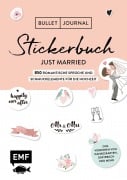 Cover-Bild zum Titel 'Bullet Journal - Stickerbuch Just married: 850 romantische Sprüche und Schmuckelemente für die Hochzeit' von 'Edition Michael Fischer'