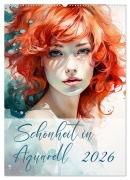 Cover-Bild zum Titel 'Schönheit in Aquarell (Wandkalender 2026 DIN A2 hoch), CALVENDO Monatskalender' von 'Alle Bee'