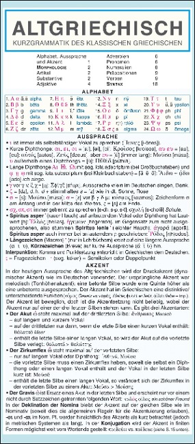 Altgriechisch - Kurzgrammatik des klassischen Griechischen. Die komplette Grammatik anschaulich und verständlich dargestellt - Dagmar Muchnová