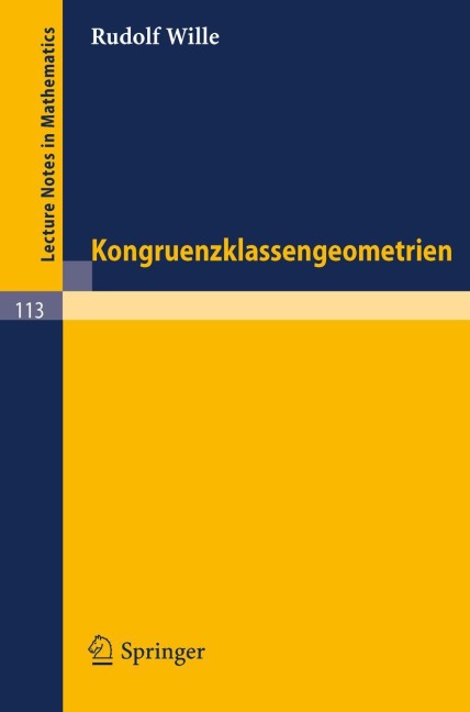 Kongruenzklassengeometrien - Rudolf Wille