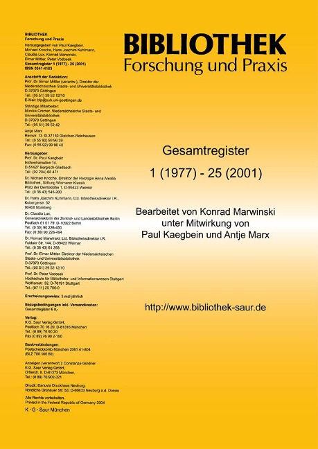 Bibliothek - Forschung und Praxis - 