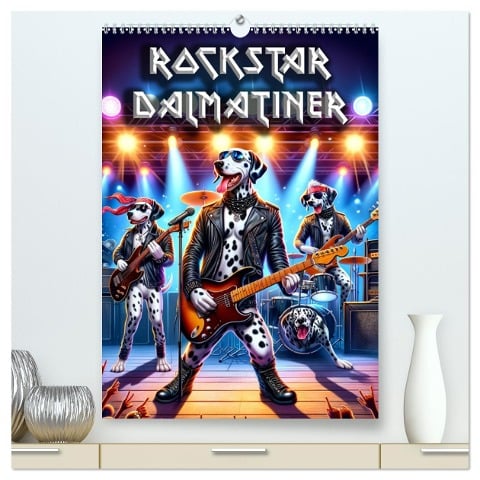 Rockstar Dalmatiner (hochwertiger Premium Wandkalender 2025 DIN A2 hoch), Kunstdruck in Hochglanz - Tim Alberts