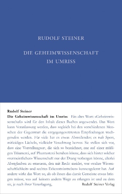 Die Geheimwissenschaft im Umriss - Rudolf Steiner