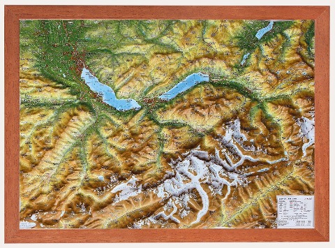 Relief Berner Oberland klein 1:200.000 Holzrahmen - André Markgraf, Mario Engelhardt