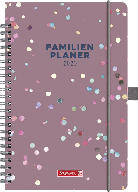 Brunnen 1070290015 Buchkalender Familienplaner (2025) "Confetti"| 2 Seiten = 1 Woche| A5| 192 Seiten| Hardcover| bunt - 